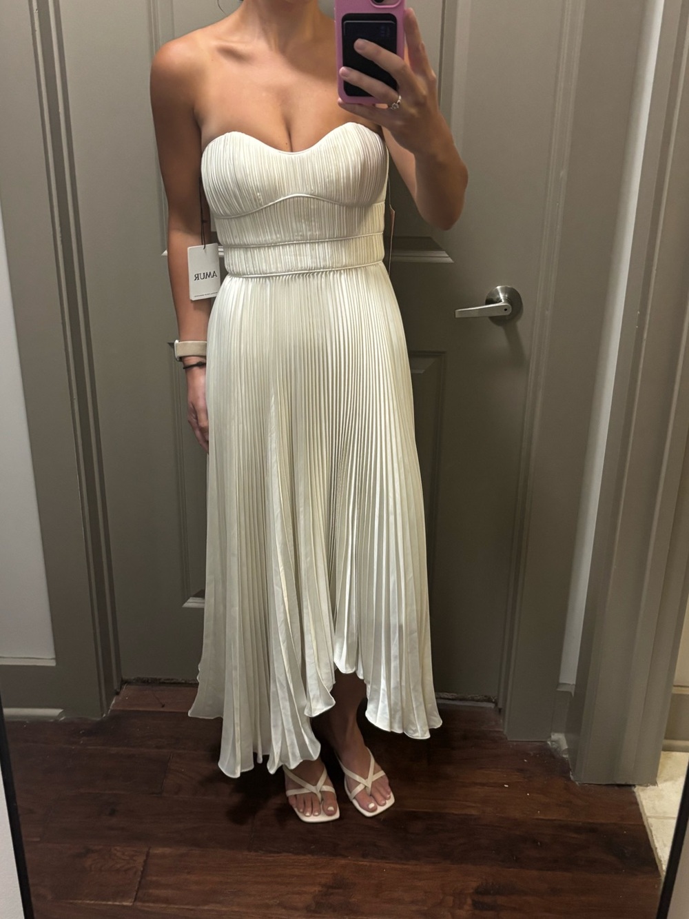 AMUR Belle Midi Dress in Ivory size 4